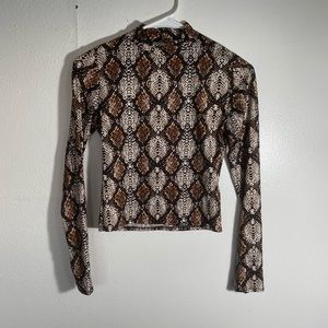 Olivia Rae long Sleeve crop top Snake Skin small